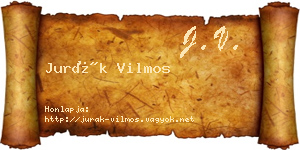 Jurák Vilmos névjegykártya